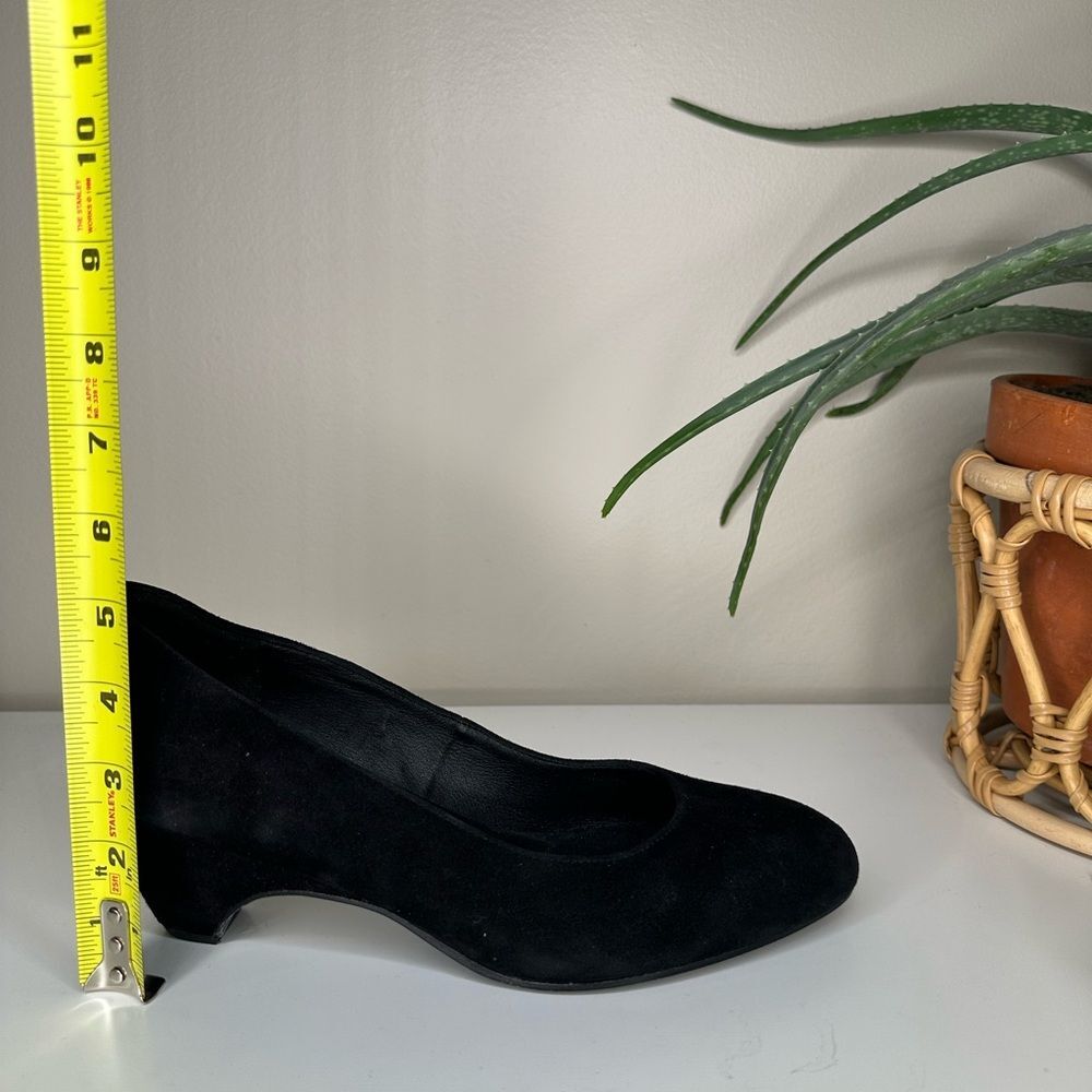Eileen Fisher Black Suede Wedge Heels Vero Cuoio Made in Italy NWT Size 9.5 - Picture 11 of 13